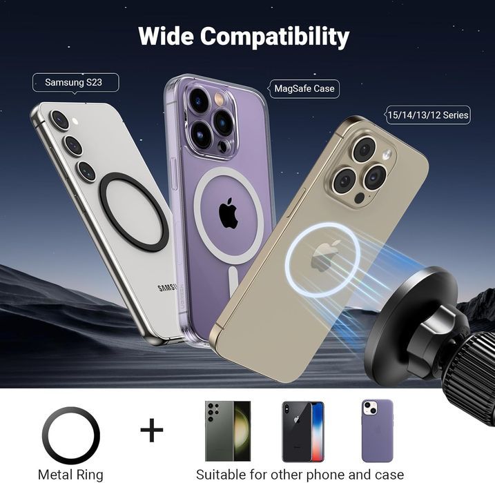 Suport telefon auto magnetic, prindere grila ventilatie, Pret fix