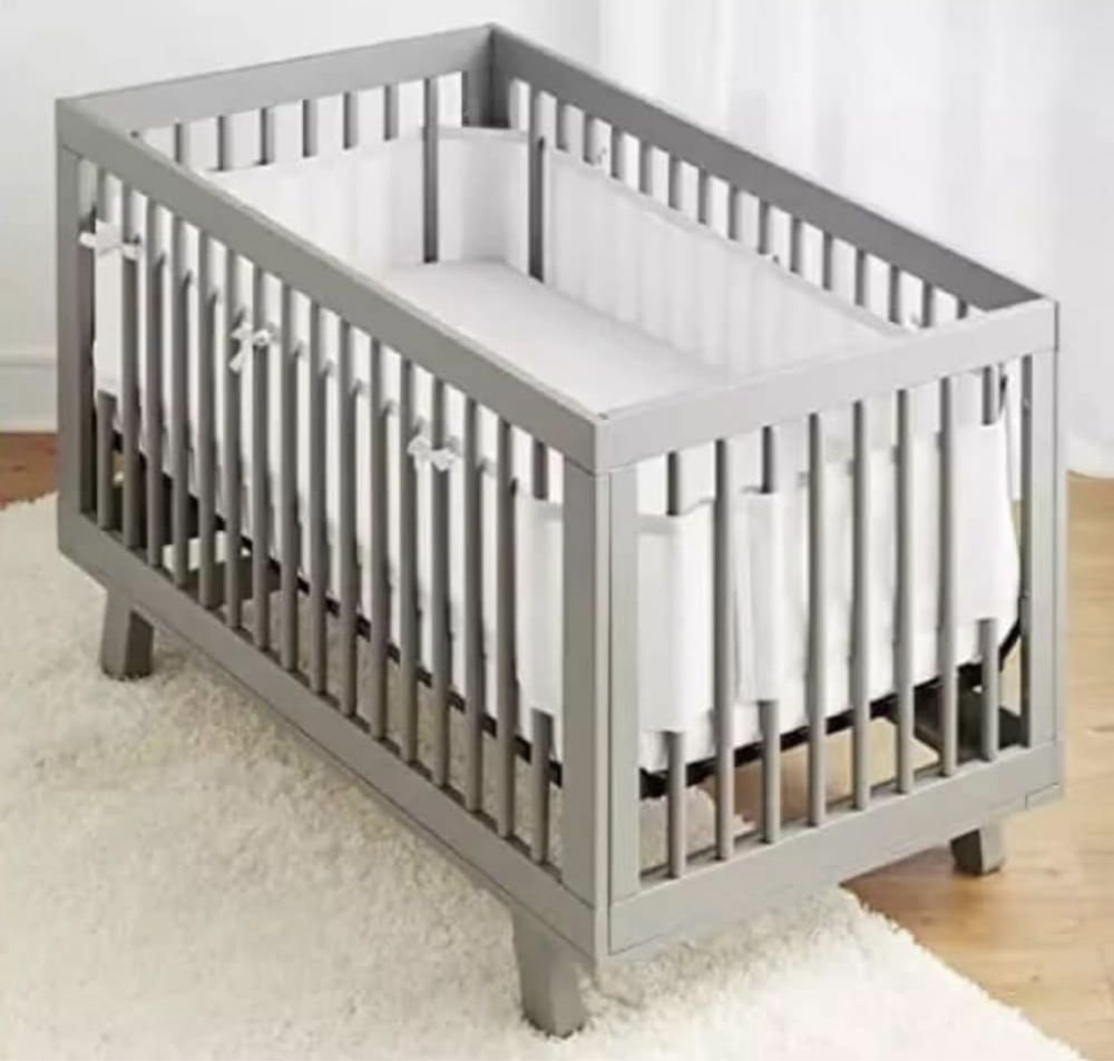 Protectie pentru patut bebe-captuseala din plasa respirabila