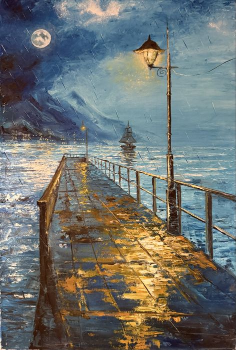 Картина  Дъждовна нощ