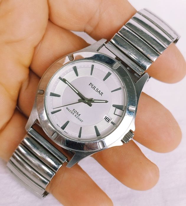 Ceas barbatesc Pulsar By Seiko VX42 X361, cu dată, cuarț, din inox