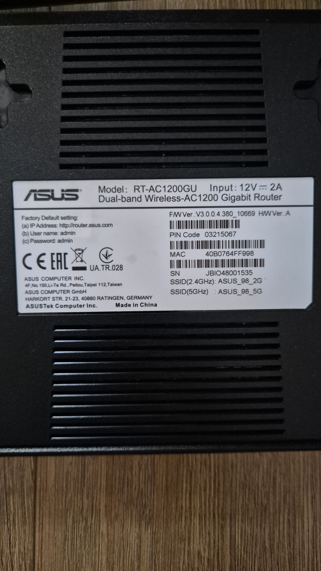 Wifi router Asus RT Ac1200GU