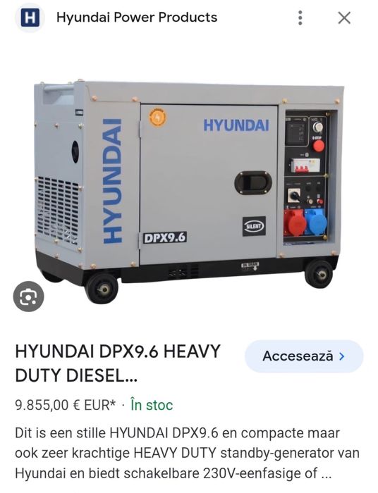 Generator Diesel, Heavy Duty, HYUNDAI DPX9.6, 230/400V, 9.6KW