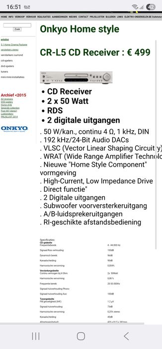 Receiver audio Onkyo CR-L5 cu cd player incorporat.