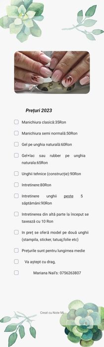 Servicii manichiură