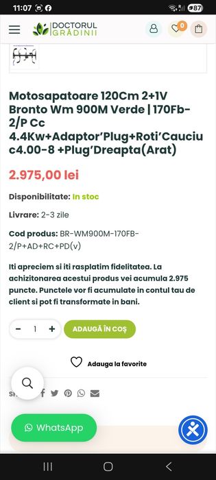 Vând motosapa Bronto