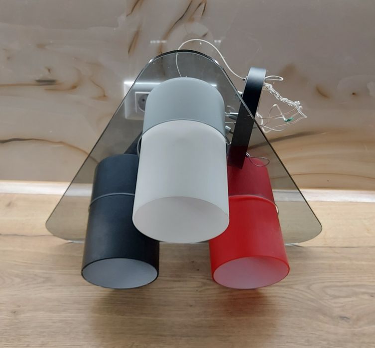 Lustra din sticla cu trei brațe,  candelabru dormitor, living modern