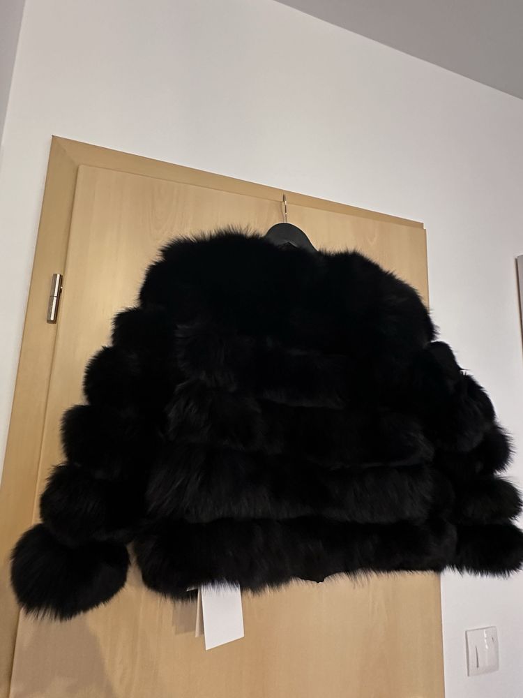 Blana naturala noua , blana vulpe neagra naturala vulpe