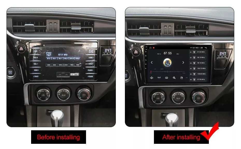 NAVIGATIE ANDROID 14 Toyota Corolla Auris 2018 1/8 Gb CarPlay + CAMERA