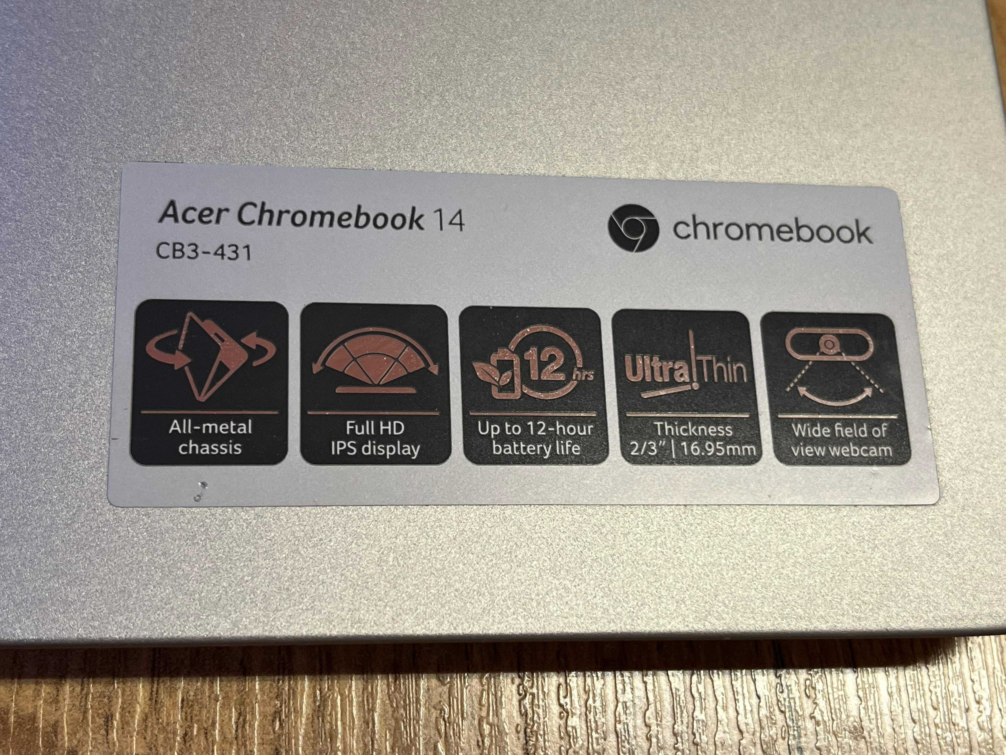 Acer ChromeBook 14  FULL HD Display 14 inch