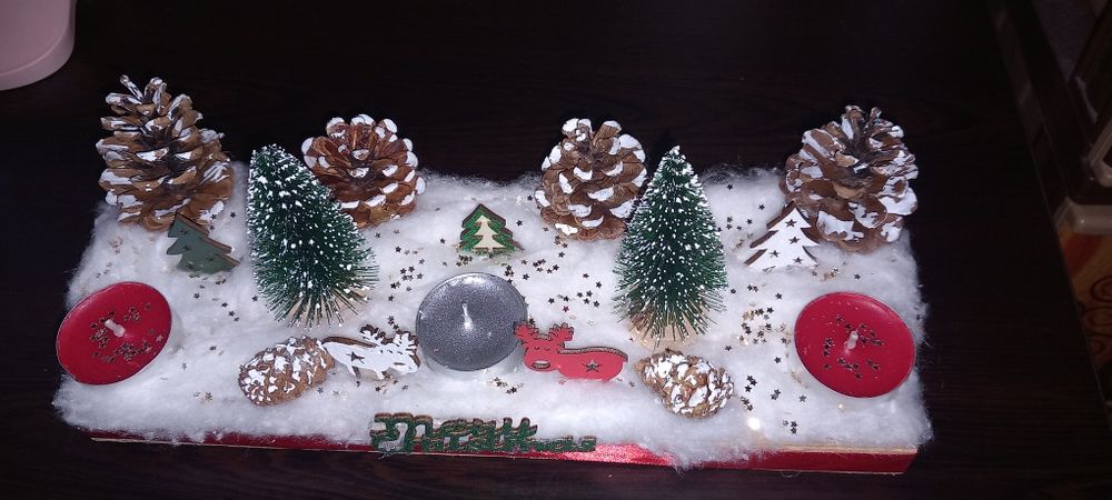 Коледни свещници ръчна изработка