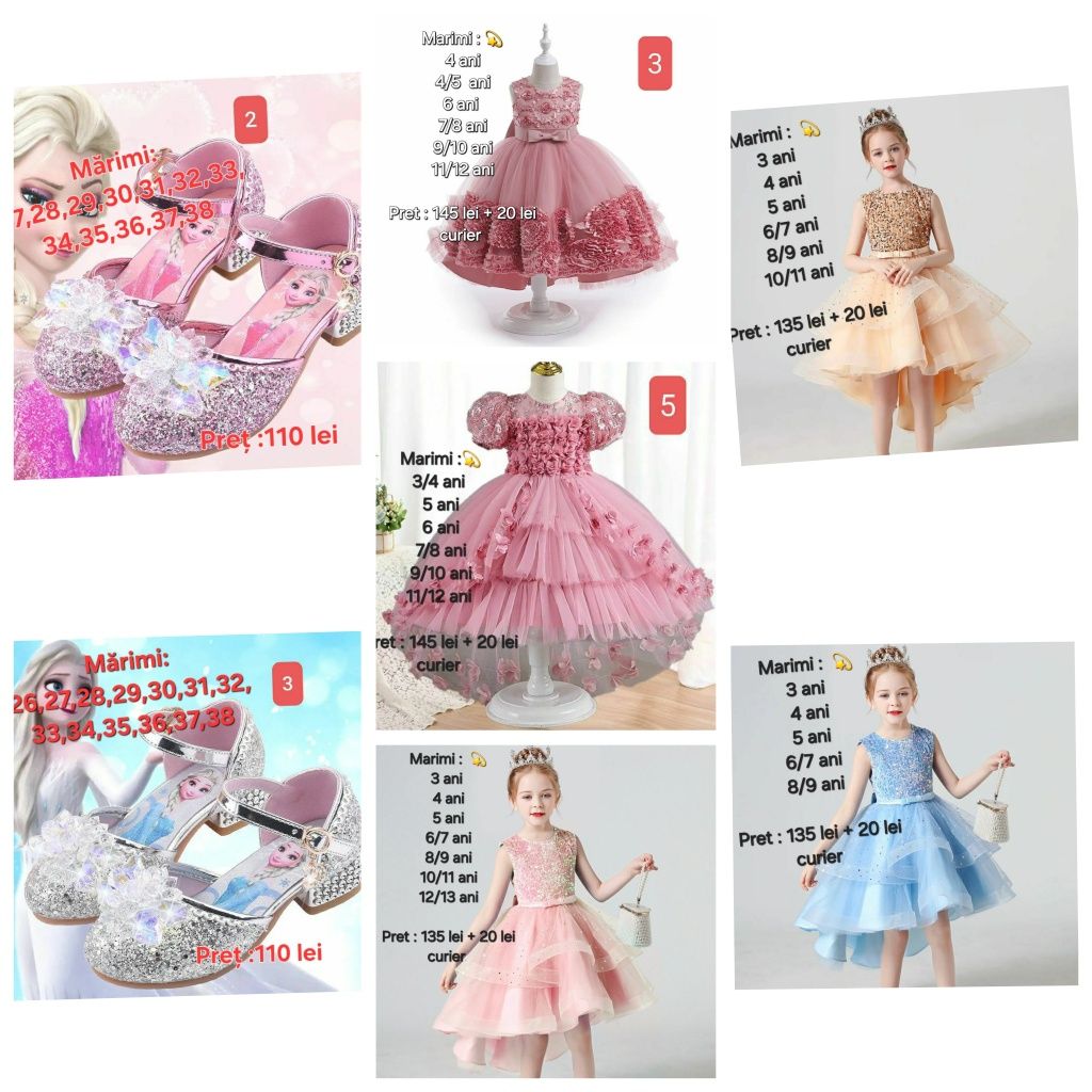 Rochițe și pantofi pentru Fetite mai multe modele în privat