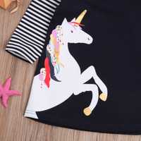 Rochie rochita Unicorn bumbac NOUA 4,5,6 ani