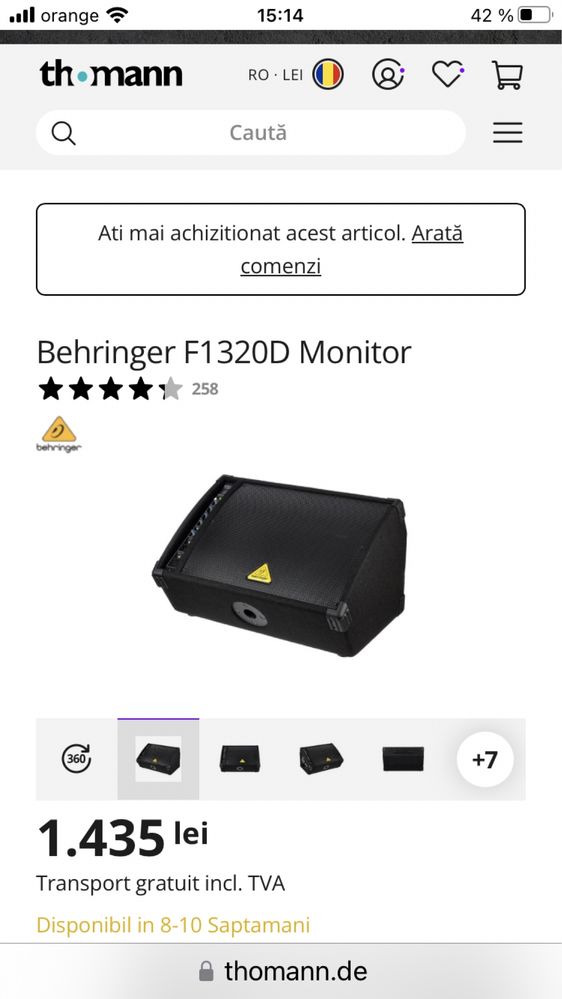 Behringer F 1320 D Monitor activ