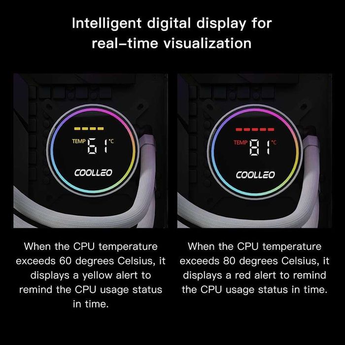 Cooler CPU AIO Coolleo ICE Fairy 360 Digital ARGB 300W TDP Intel AMD