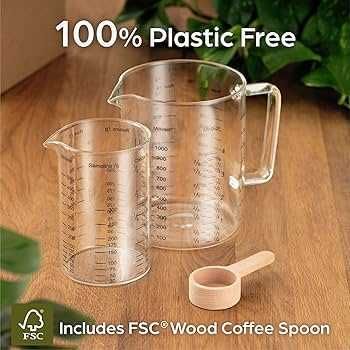 Стъклени мерителни кани с чучур Praknu – 1 L и 500 ml