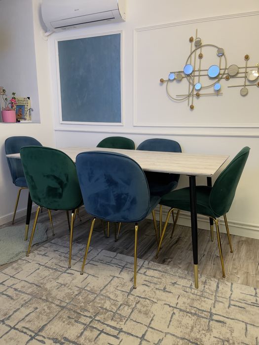 Masa modern / cu 6 Scaune 160/90Cm