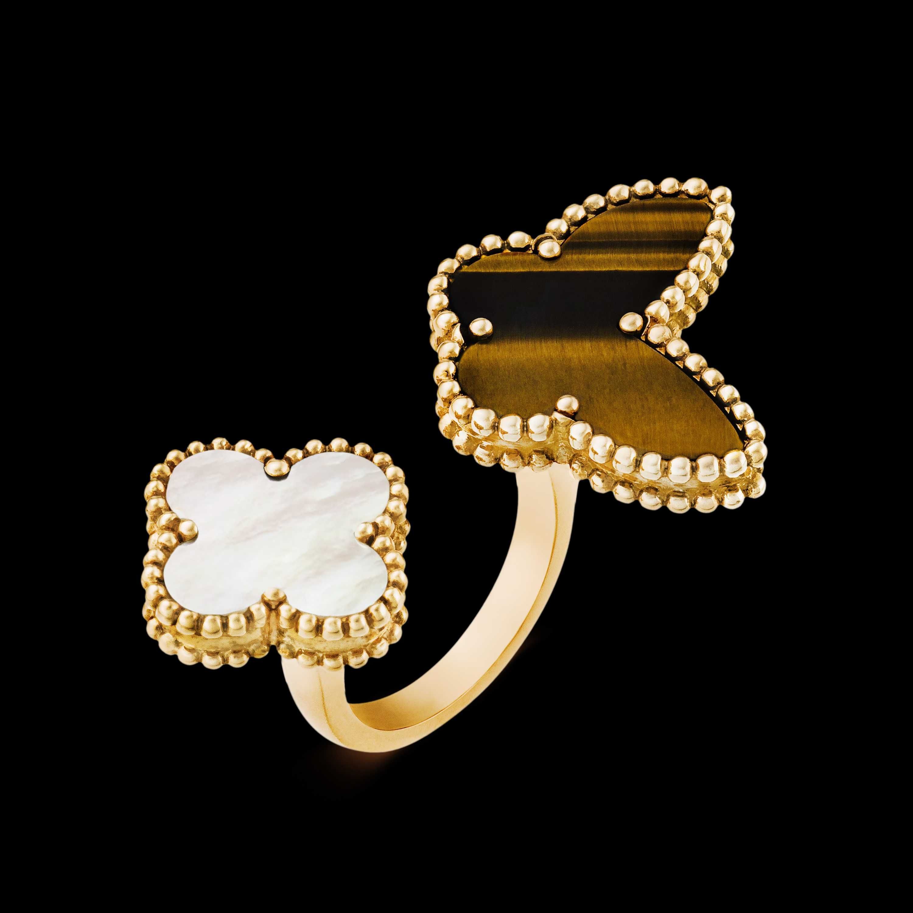 Van Cleef & Arpels VCA Gold Lucky Alhambra Tiger Mother Дамски Пръстен