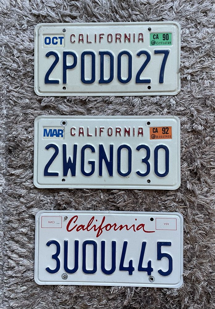 Placuta/numar inmatriculare masina California Sua