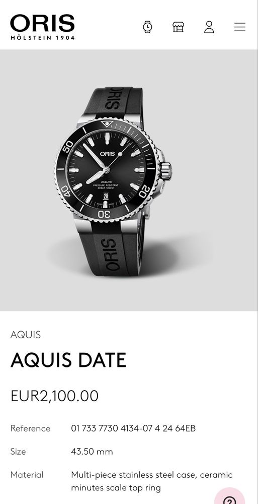 Oris Aquis Date часовник