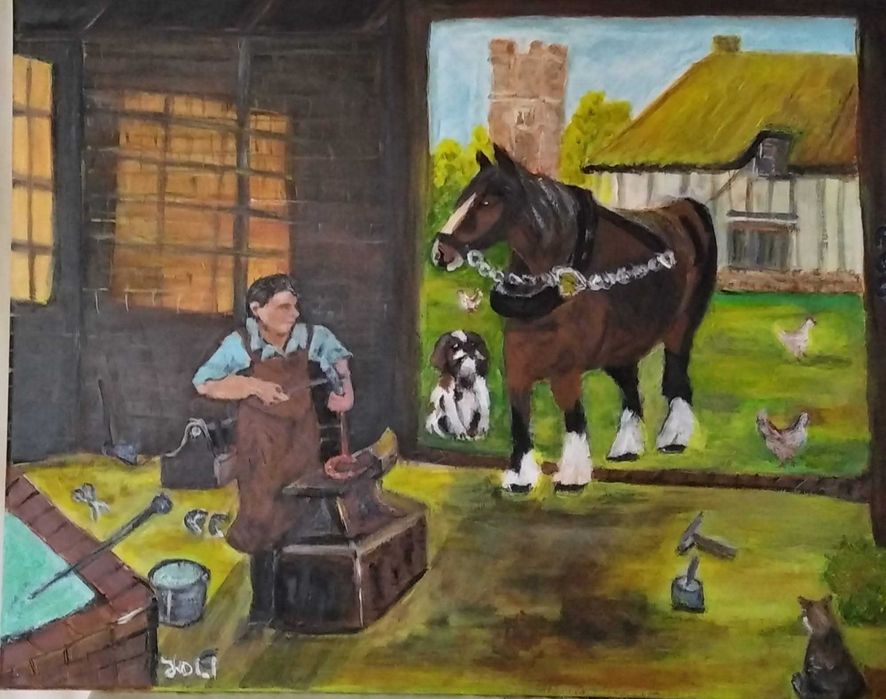 Fierarul ,Pictură acrilica ,pânză