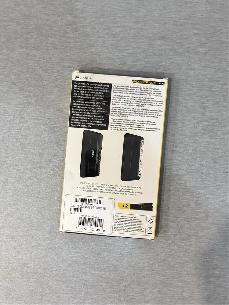 RAM Corsair Vengeance LPX 8GB 3200mhz (2x4gb)