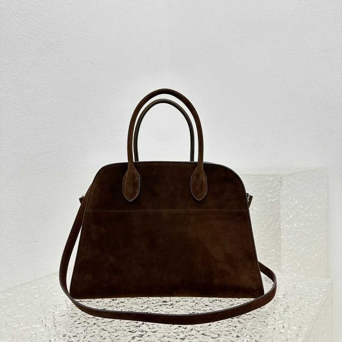 Geanta The Row Margaux 12, suede, 32cm, tip Premium
