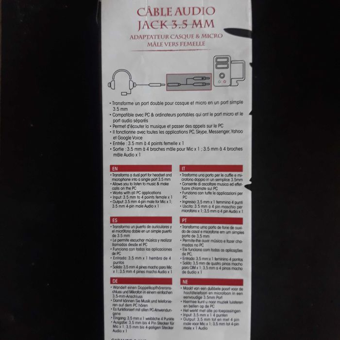 cablu jack pentru casti,cablu port dublu casti si microfon