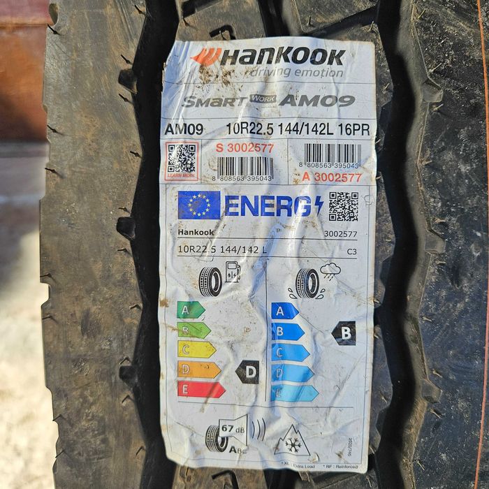 2 Нови гуми 10R22.5 Hankook AM09 144/142L 16PR M+S 3PMFS 1200лв. С ДДС