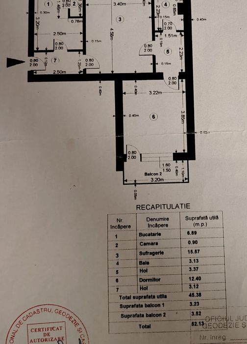 Apartament 2 camere, decomandat, 53 mp, zona 1 Mai