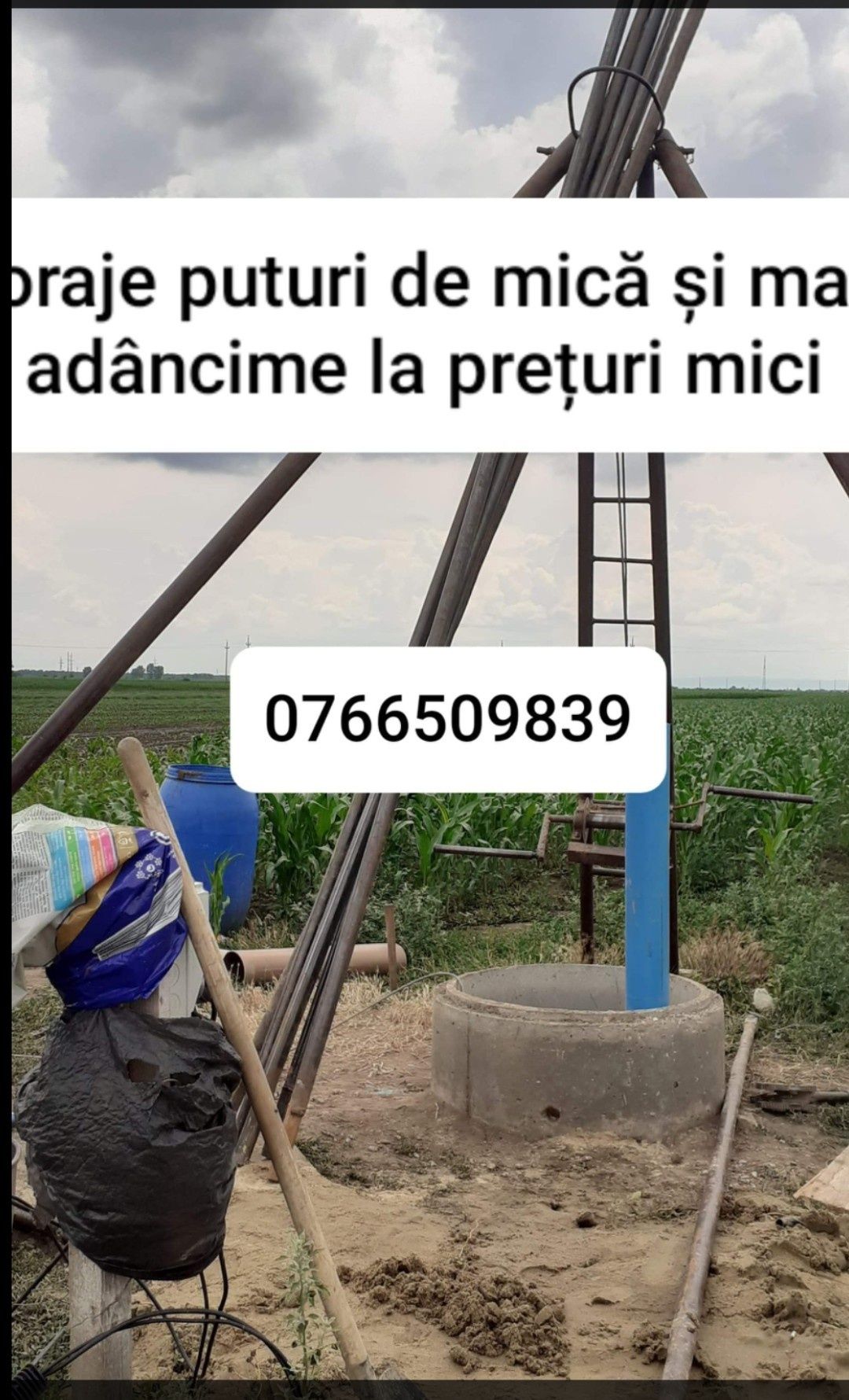 Foraje puțuri de mica și de mare adâncime