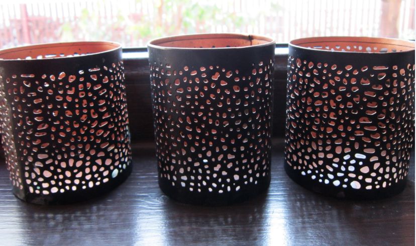 Suport/sfesnic lumanare,vintage, metalic.-made Germany