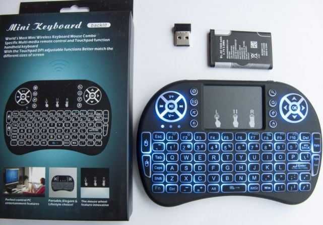 ПРОМО Мини безжична клавиатура с тъчпад и подсветка mini keyboard