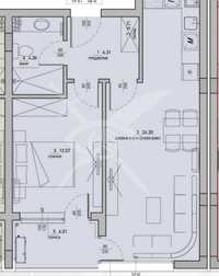 Двустаен апартамент 58143, Малинова долина