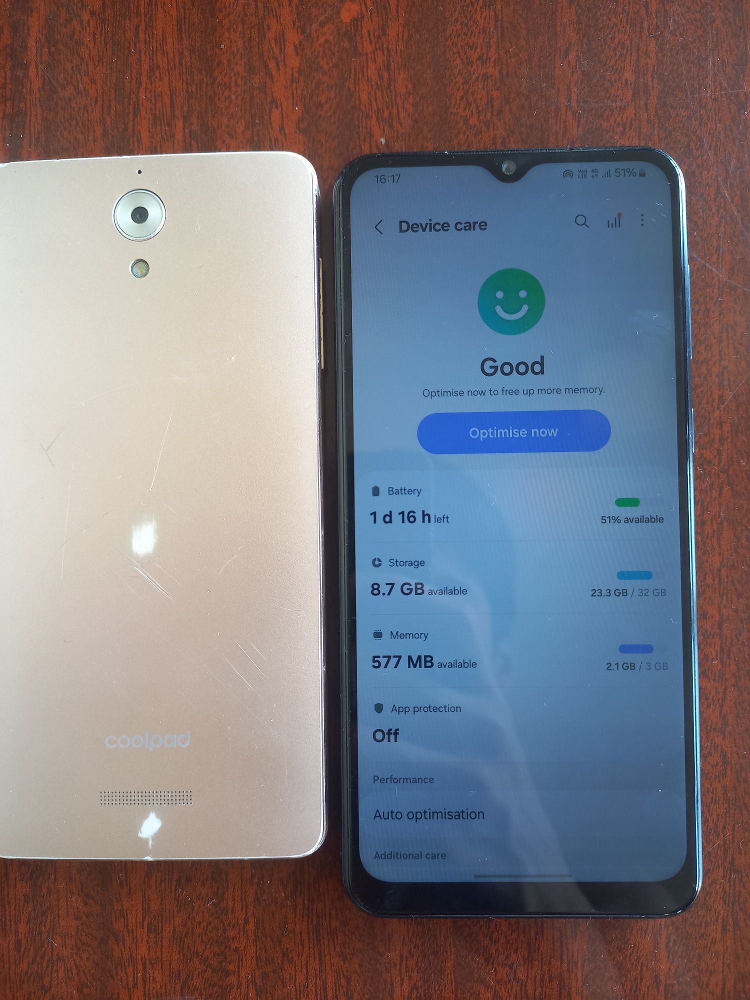 Samsung A04 va CoolPadE502