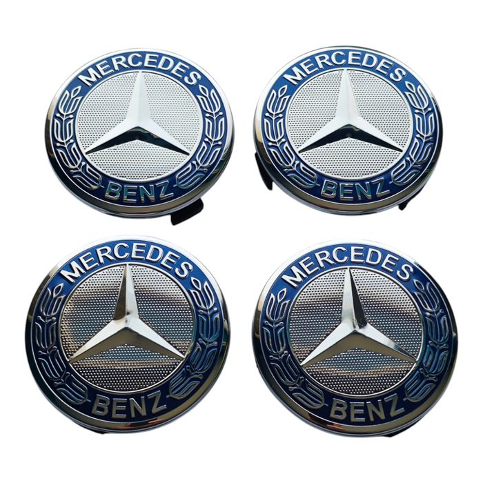 75мм Капачки за джанти за Мерцедес Mercedes-Benz - ТЪМНО сини