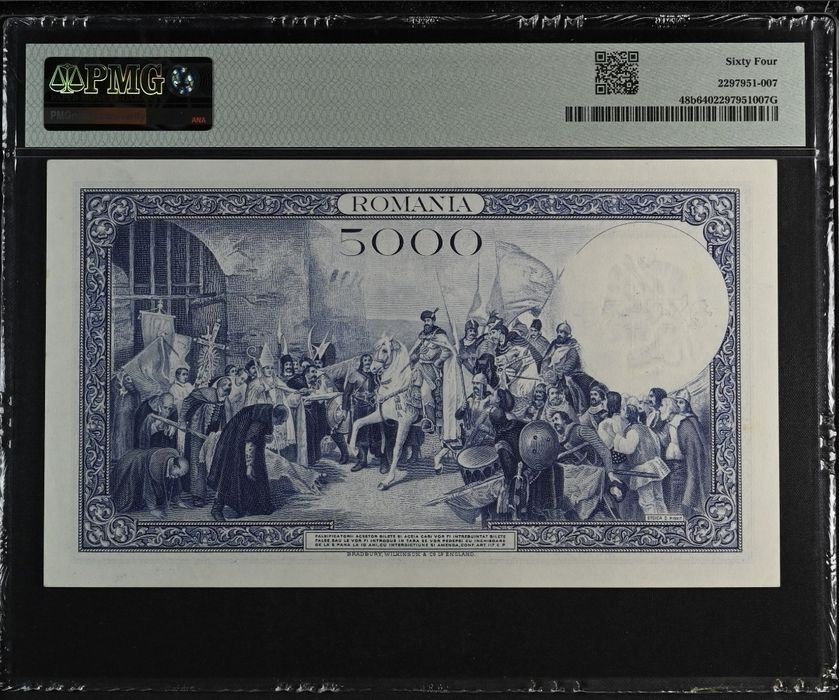Bancnota gradata PMG 5000 lei 1940 sau schimb cu 2 x Bancnota Centenar