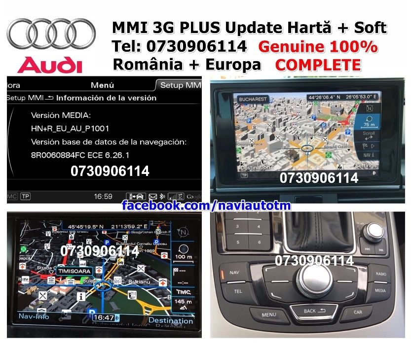 AUDI MMI 3G + Harti navigatie A1,A4,A6(C7),A7,A8,Q5 Romania+Eu 2021