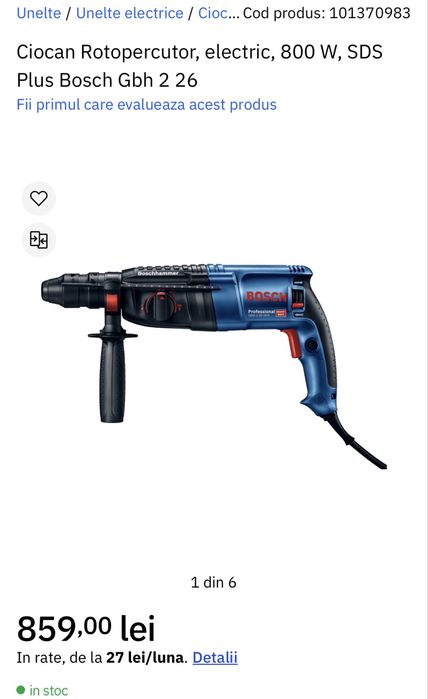 MDM vinde: Ciocan rotopercutor Bosch GBH 2-26.