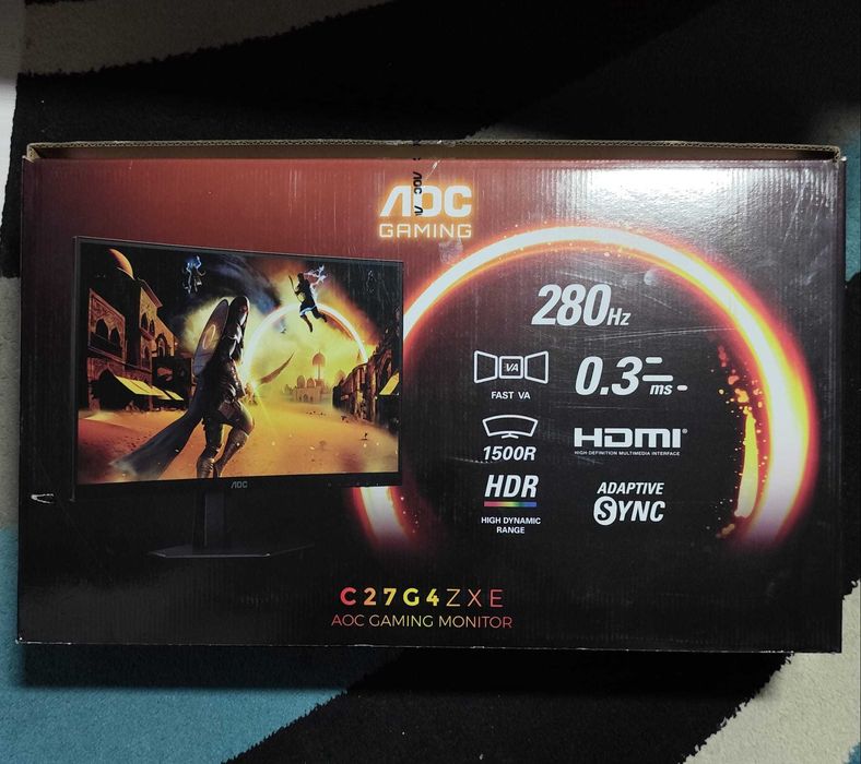AOC C27G4ZXE, 27", Full HD, VA,  280Hz, HDR10, Curbat