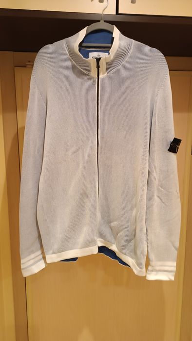 Stone island 2019 Iridescent Two Tone Waffle Knit Zipped Jumper