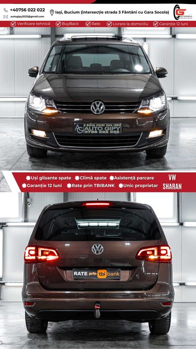 VW SHARAN 7Locuri Diesel CP177 Piele Navi Xenon Trapă Climatronic etc.