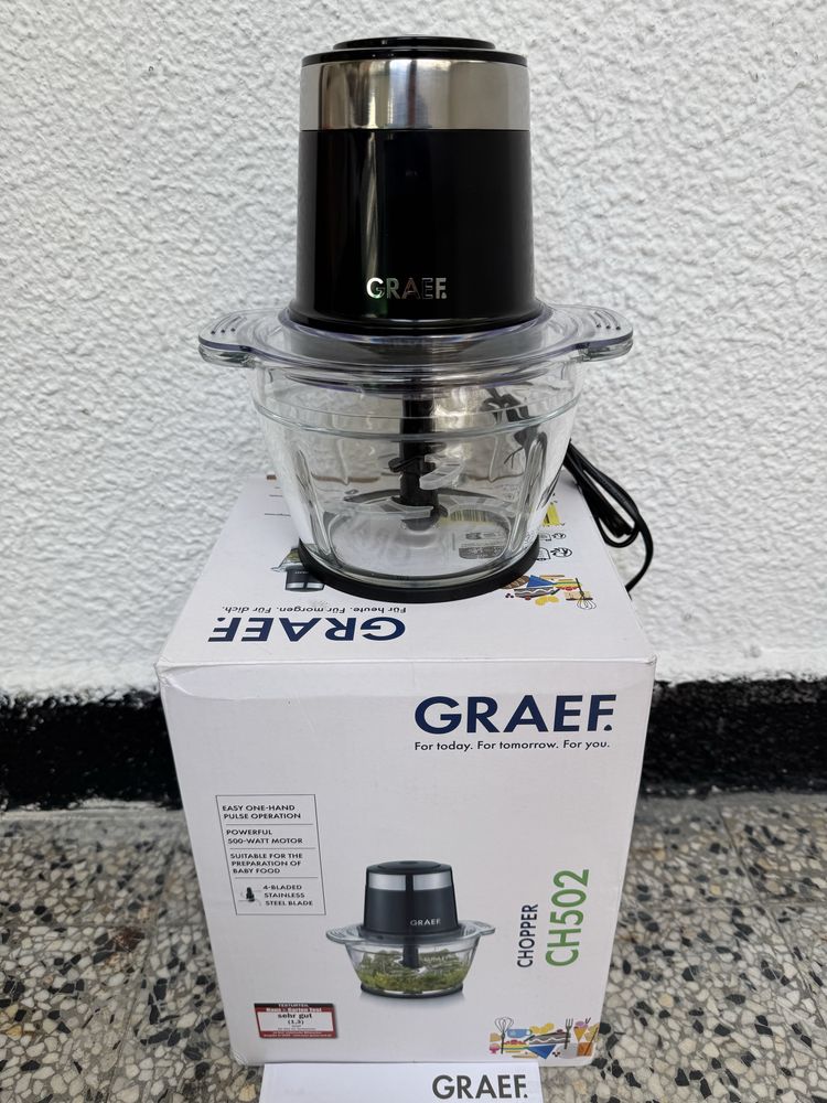 Електрически Чопър Graef CH502EU, 500W, 1L, Стъклена Купа, Пасатор!