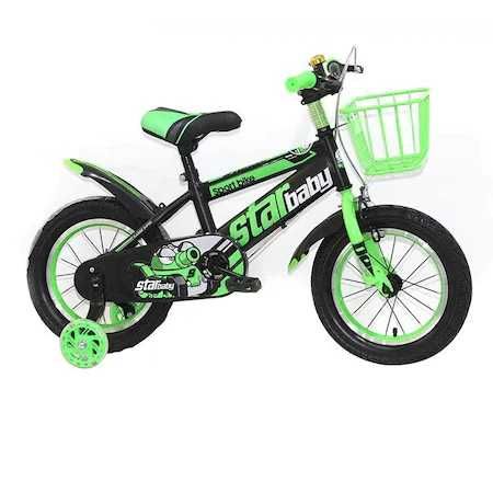 Bicicleta Go Kart 16 ",cosulet,roti ajutatoare silicon,verde ,albastru