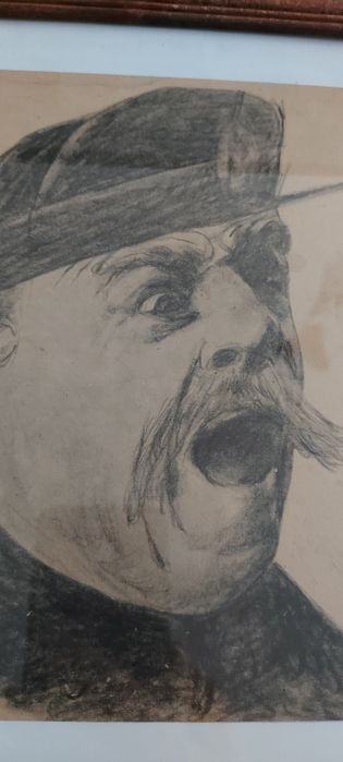 Tablou vechi,grafica, 3 lucrari deosebite,autor Dan Hatmanu.