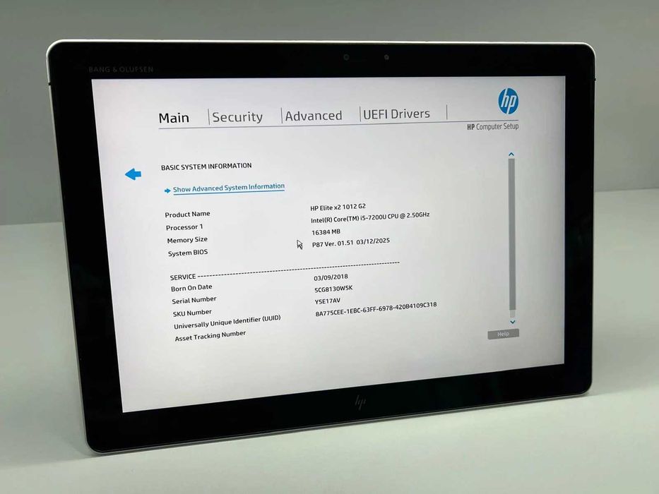 Tableta/Laptop SH HP Elite X2 G2 i5-7200U 16gb RAM NVME 256Gb YMS267