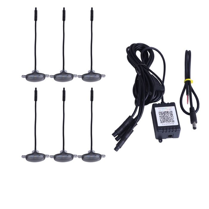 Kit 6 Lumini ambientale RGB grile auto Lampa led Aplicatie Bluetooth