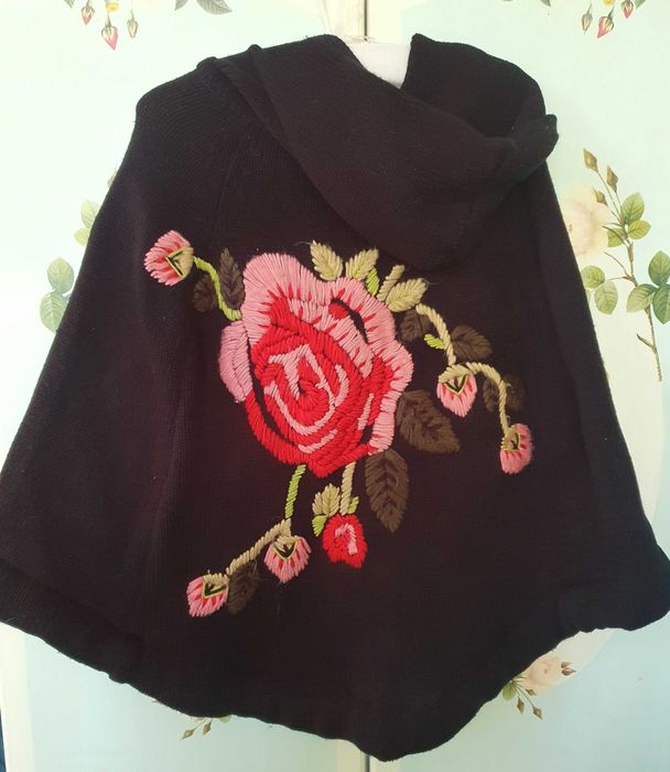 Плетено пончо в голям размер