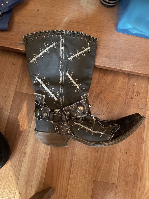 Винтидж уестърн дамски ботуши с уникален дизайн и шевове