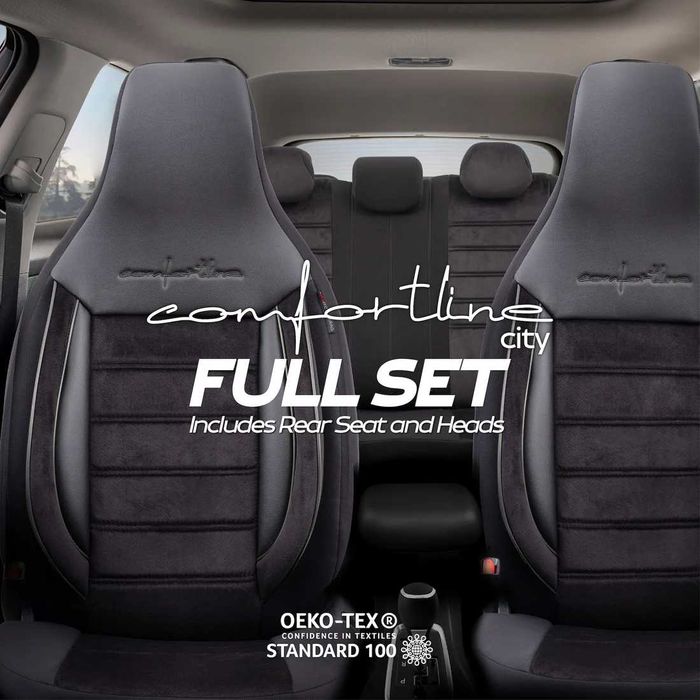 Тапицерия OTOM-Comfortline – Черно, с Алкантара, (За малки автомобили)