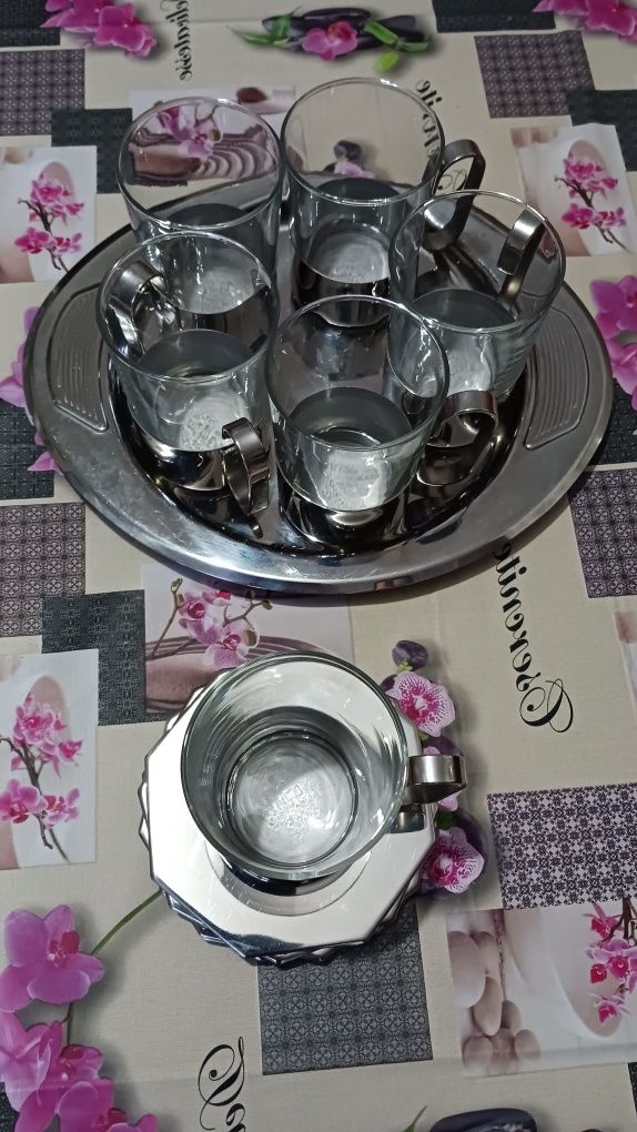 Pahare ceai cu tavă Zepter